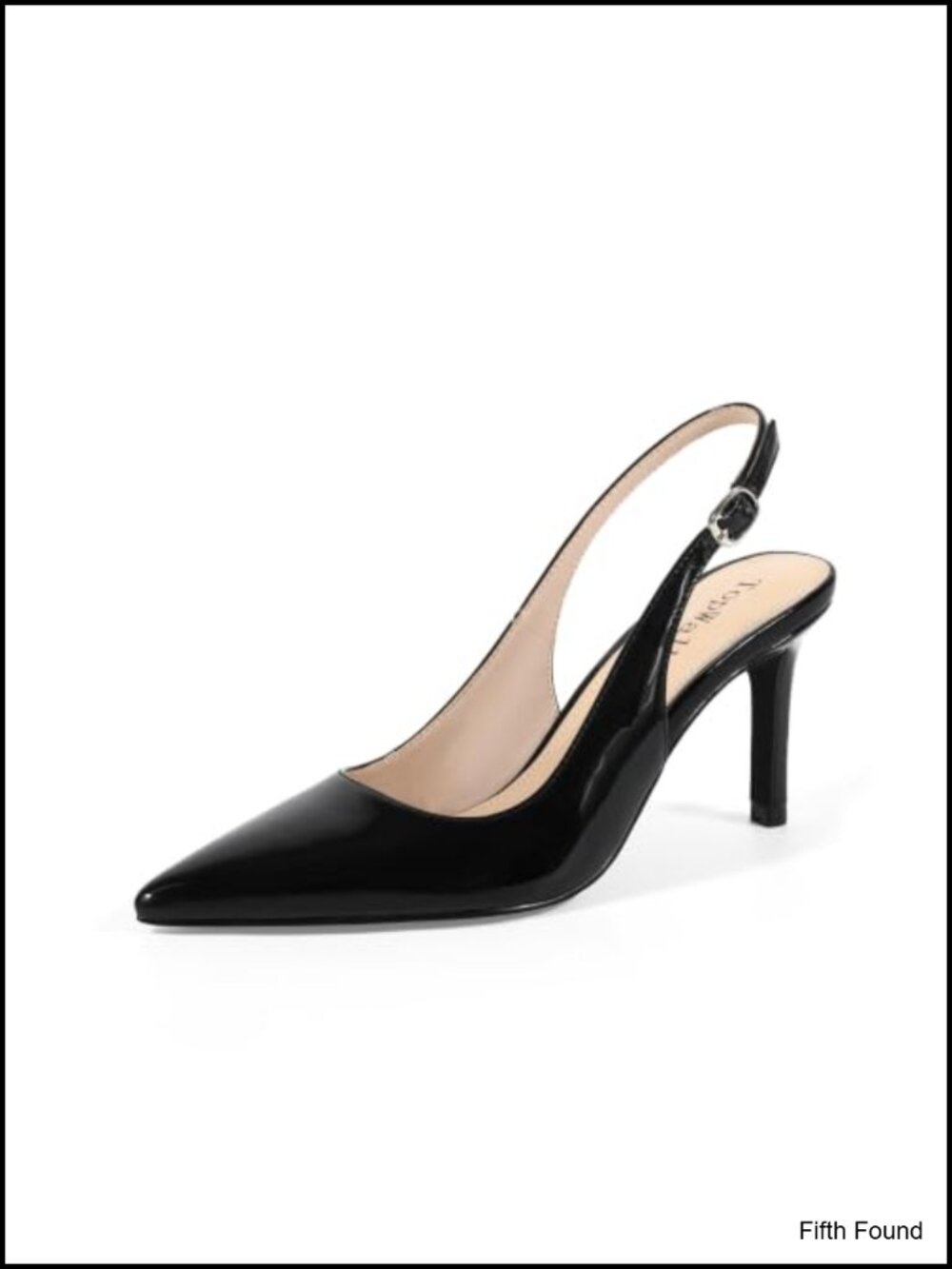 Slingback Heels Womens Pointed Toe Stiletto Pumps Adjustable Strap Faux Leather